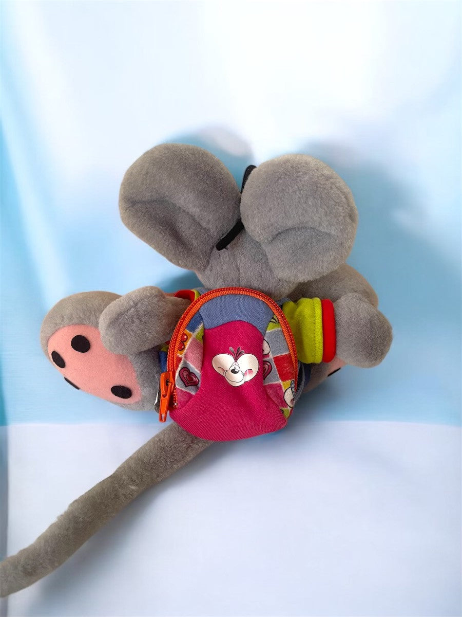 Diddl grau mit Rucksack ca. 25 cm