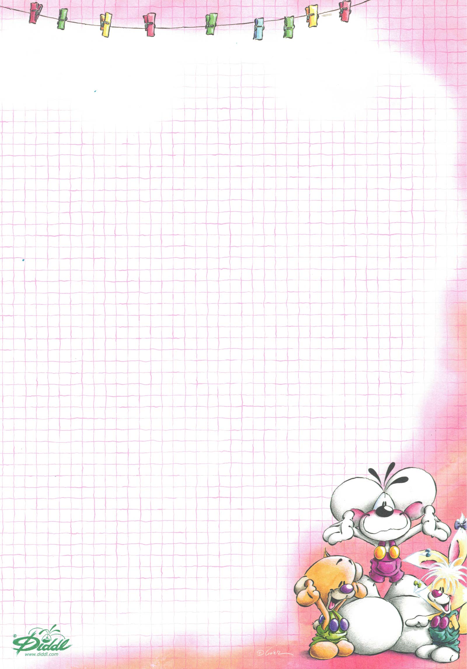 Diddl-Blatt A4 Nr. 126 Latzhosen-Trio