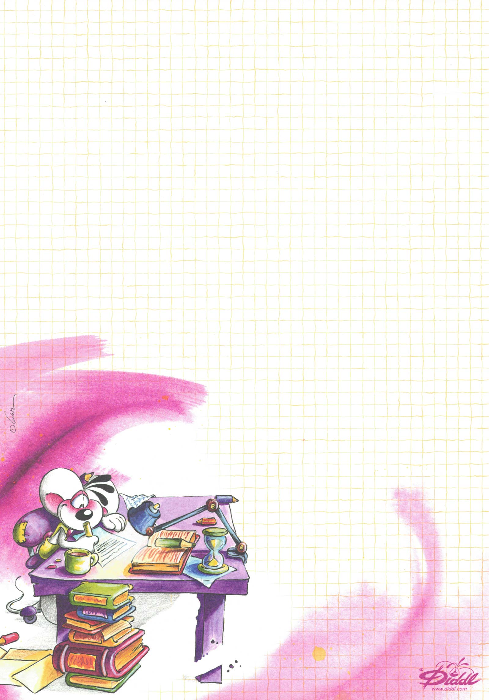 Diddl-Blatt A4 Nr. 129 Fleissige Käseblattredakteure