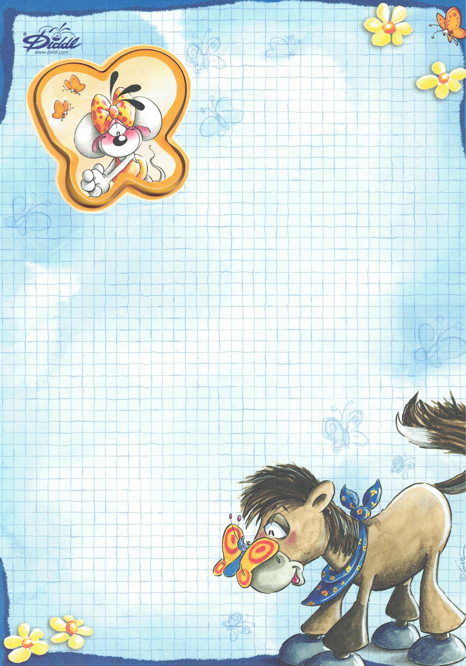 Diddl-Blatt A4 Nr. 139 Galupy mit Schmetterling auf der Nase