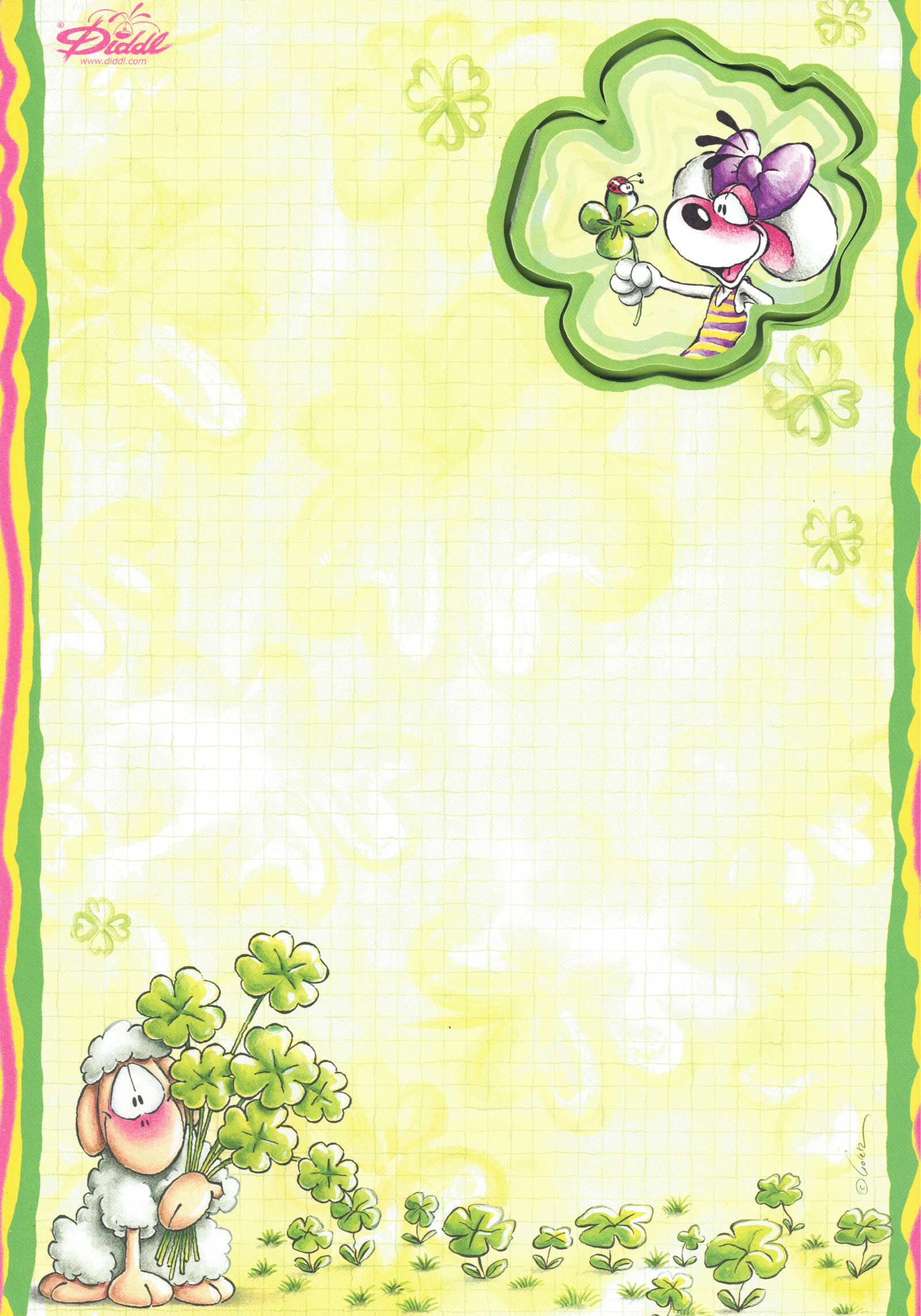 Diddl-Blatt A4 Nr. 140 Vanillivis Glückskleestrauss