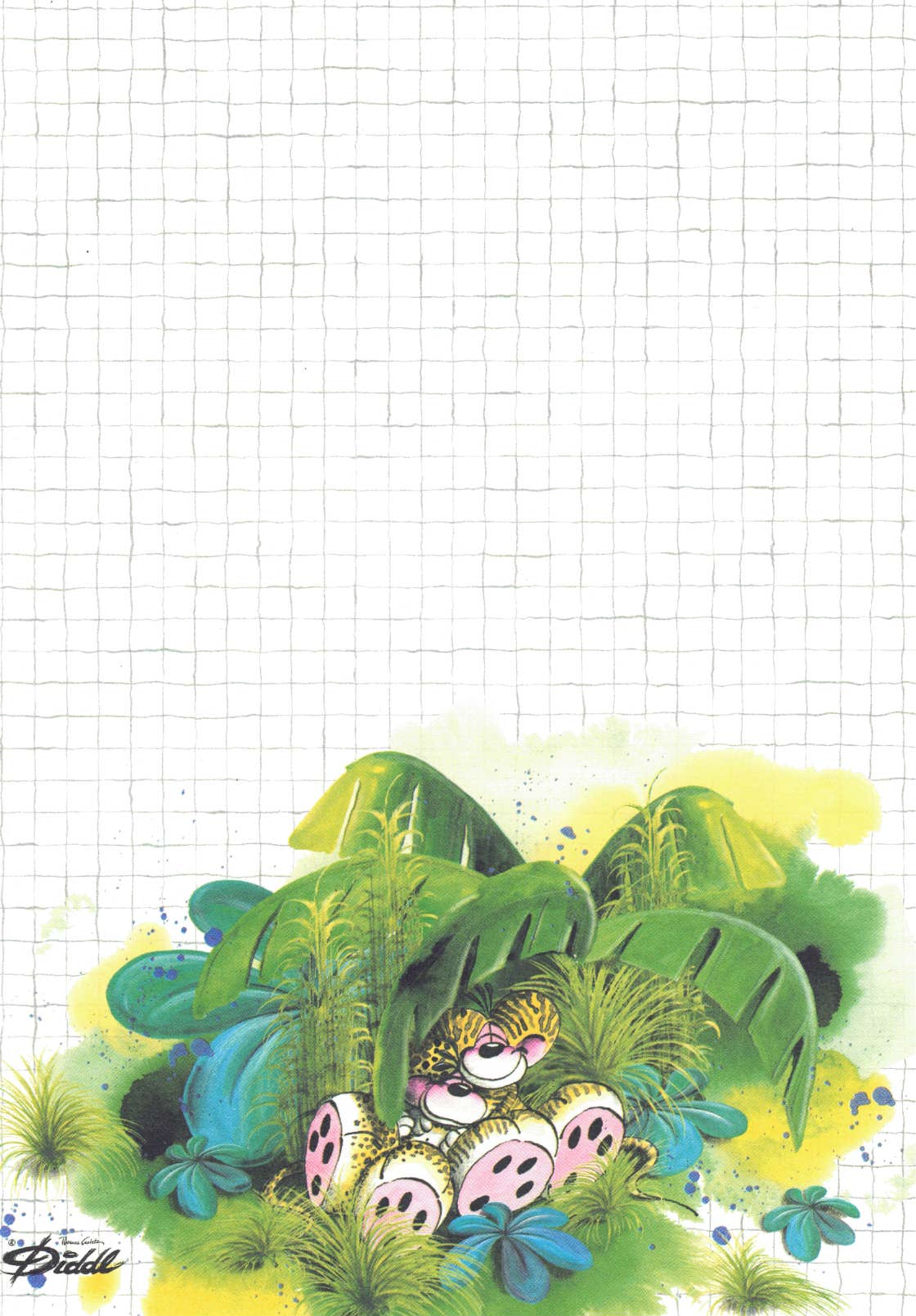 Feuille Diddl A5 n° 83 Couple de la jungle