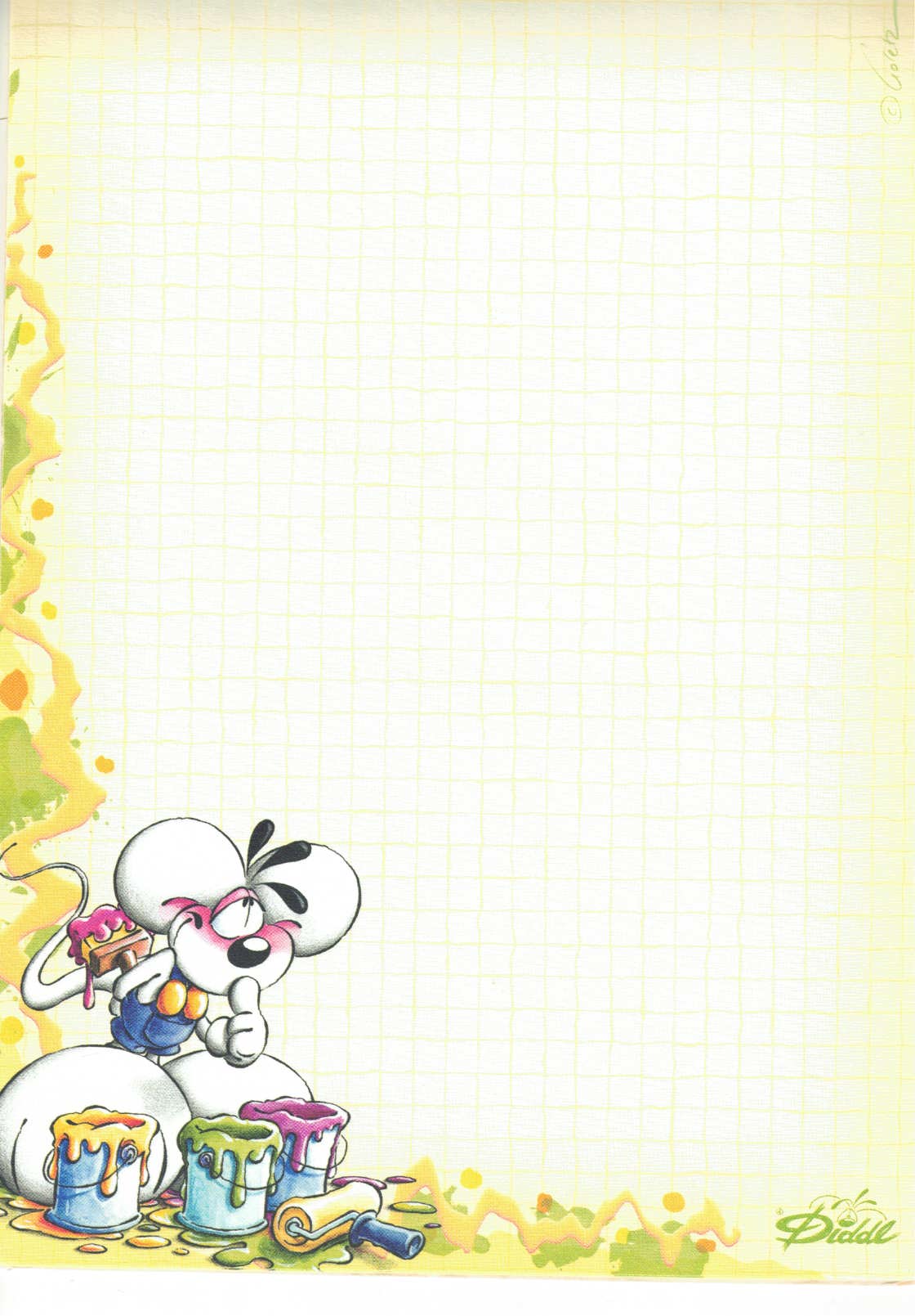 Diddl sheet A5 No. 240 Diddl with paint buckets