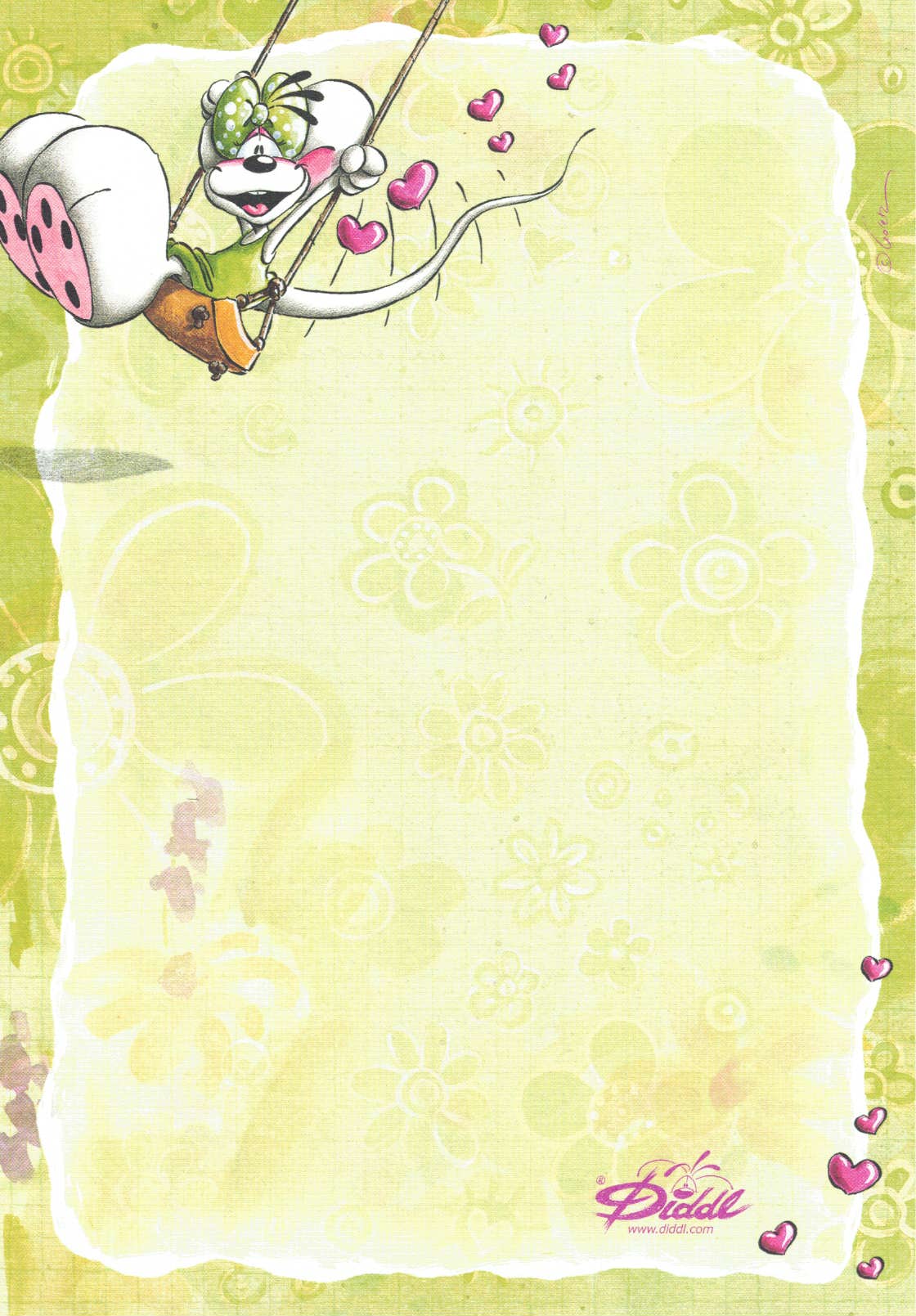 Diddl sheet A5 No. 278 Diddlina on a swing