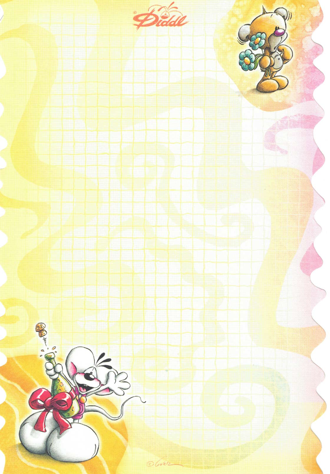 Feuille Diddl A5 n° 292 ouvre-bouchon de champagne