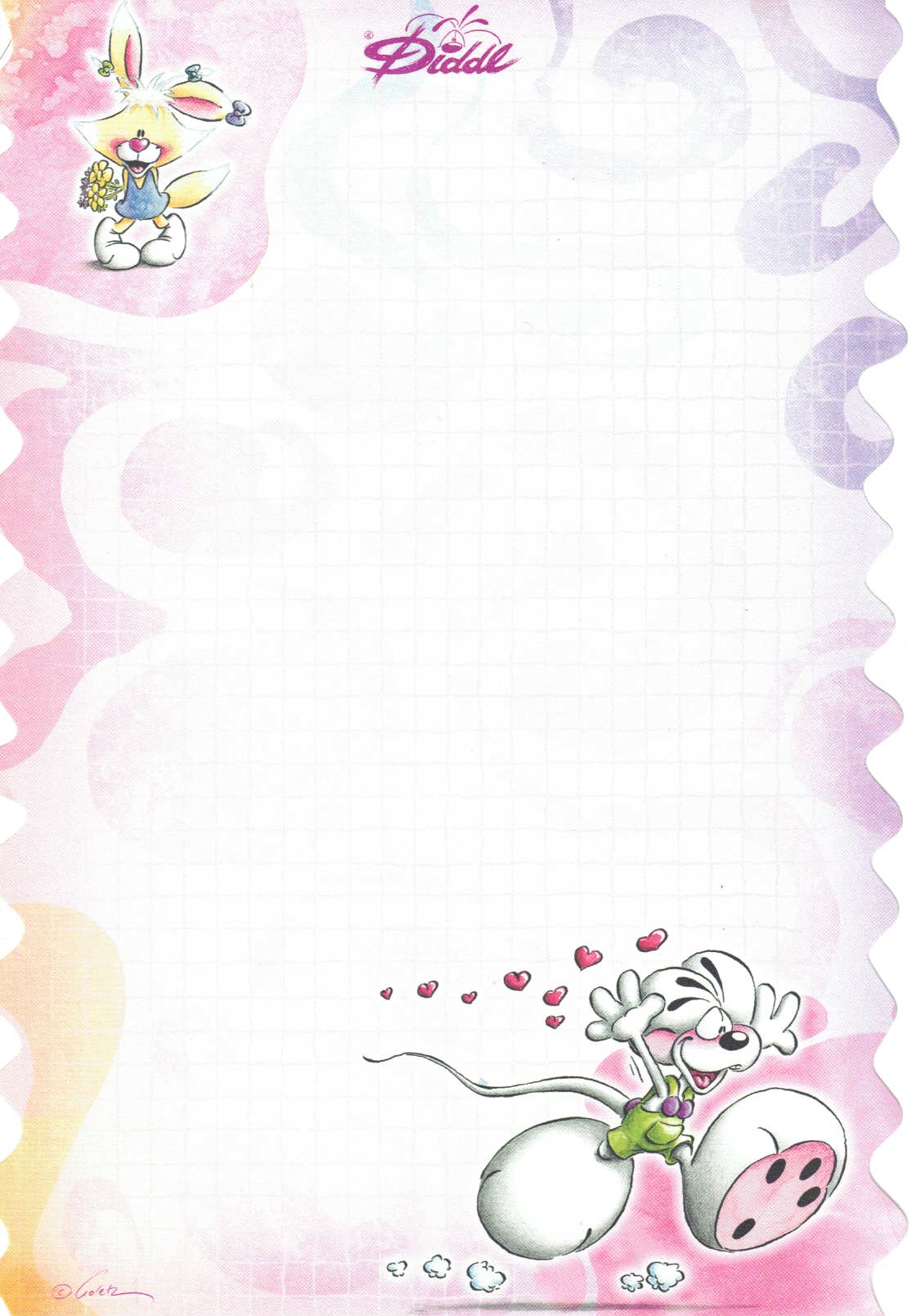 Feuille Diddl A5 n° 293 Diddl amoureux Viens à moi 1