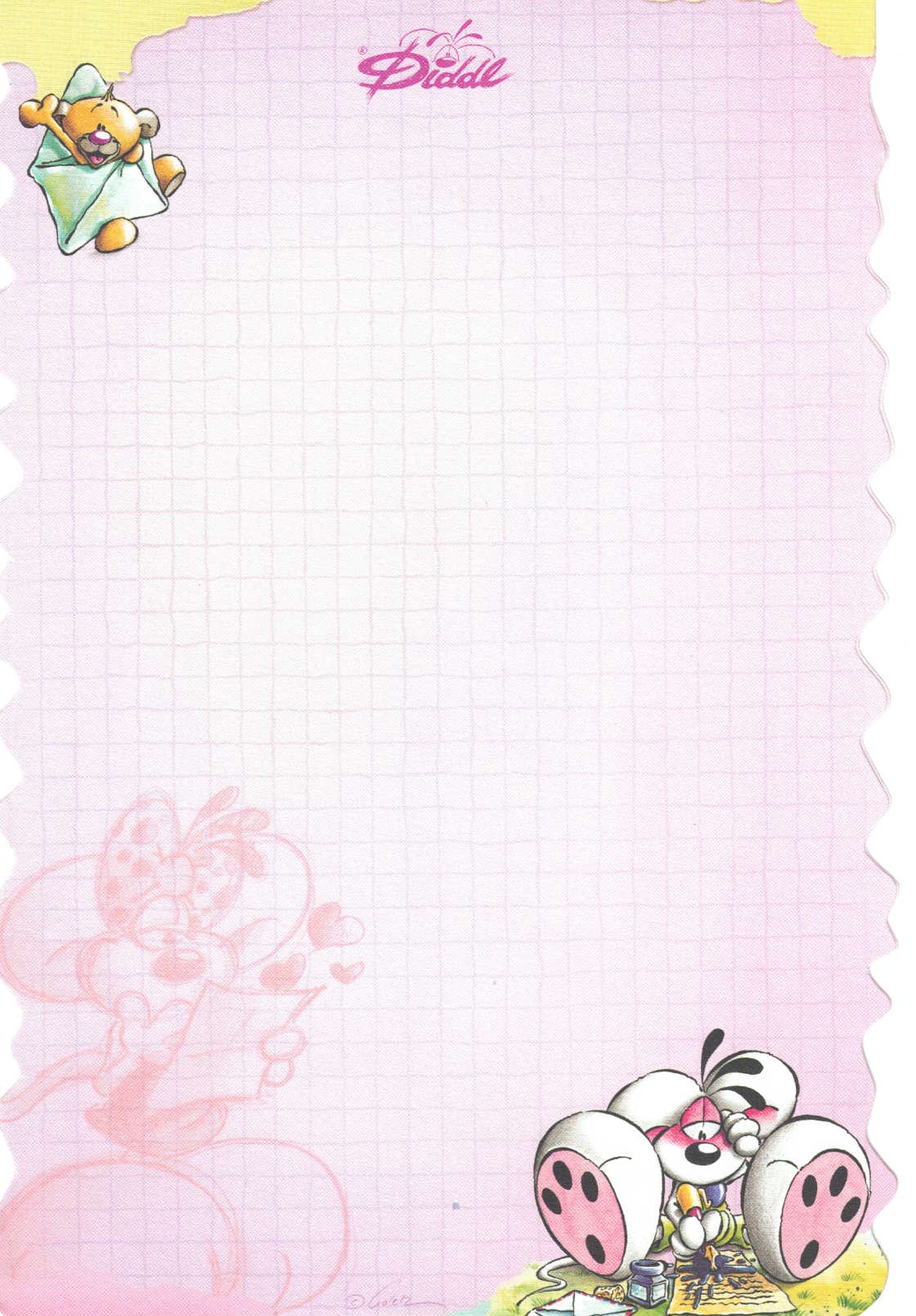 Feuille Diddl A5 n° 297, stylo tache d'encre