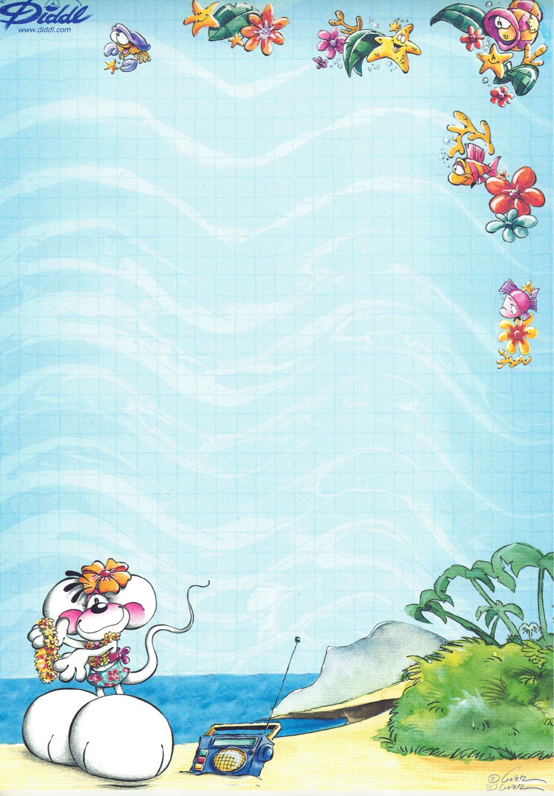 Feuille Diddl A5 n° 314 Hula Hula Diddlina