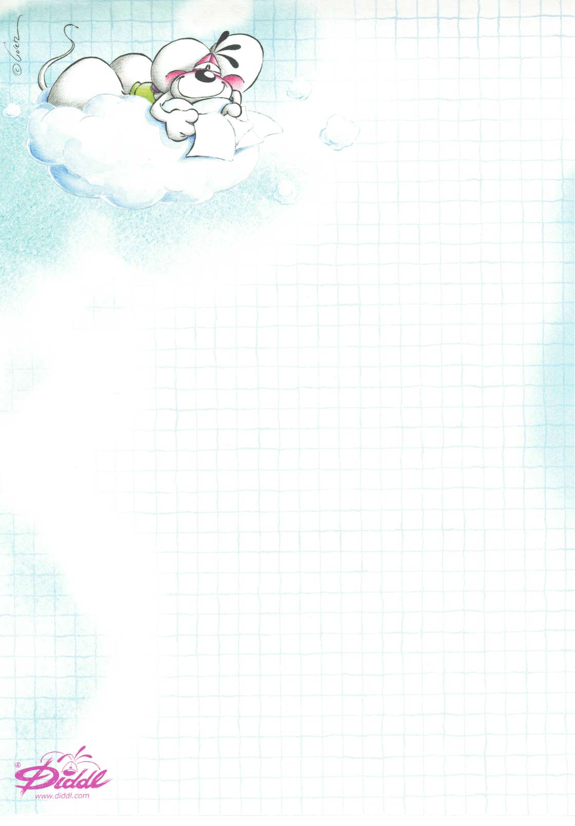 Diddl Sheet A5 No. 337 Cloud Letter Reader