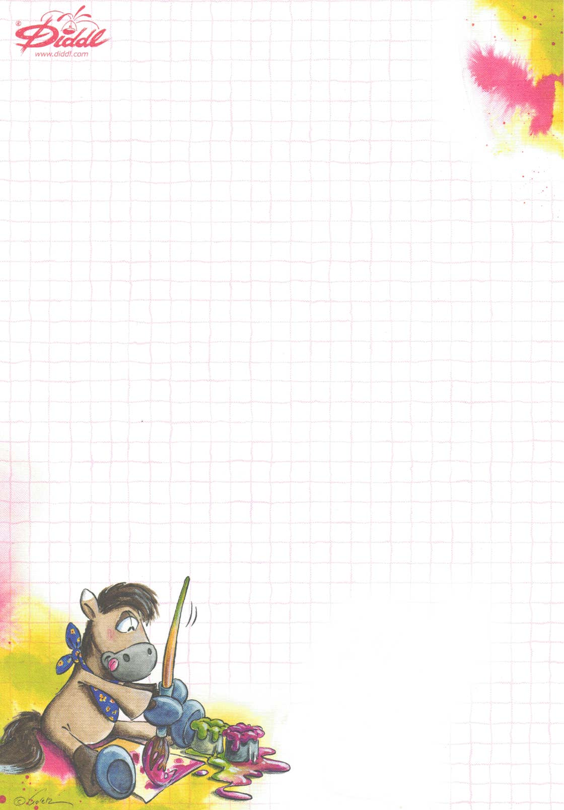 Diddl Sheet A5 No. 344 Four-Hoofed Coloring Fun