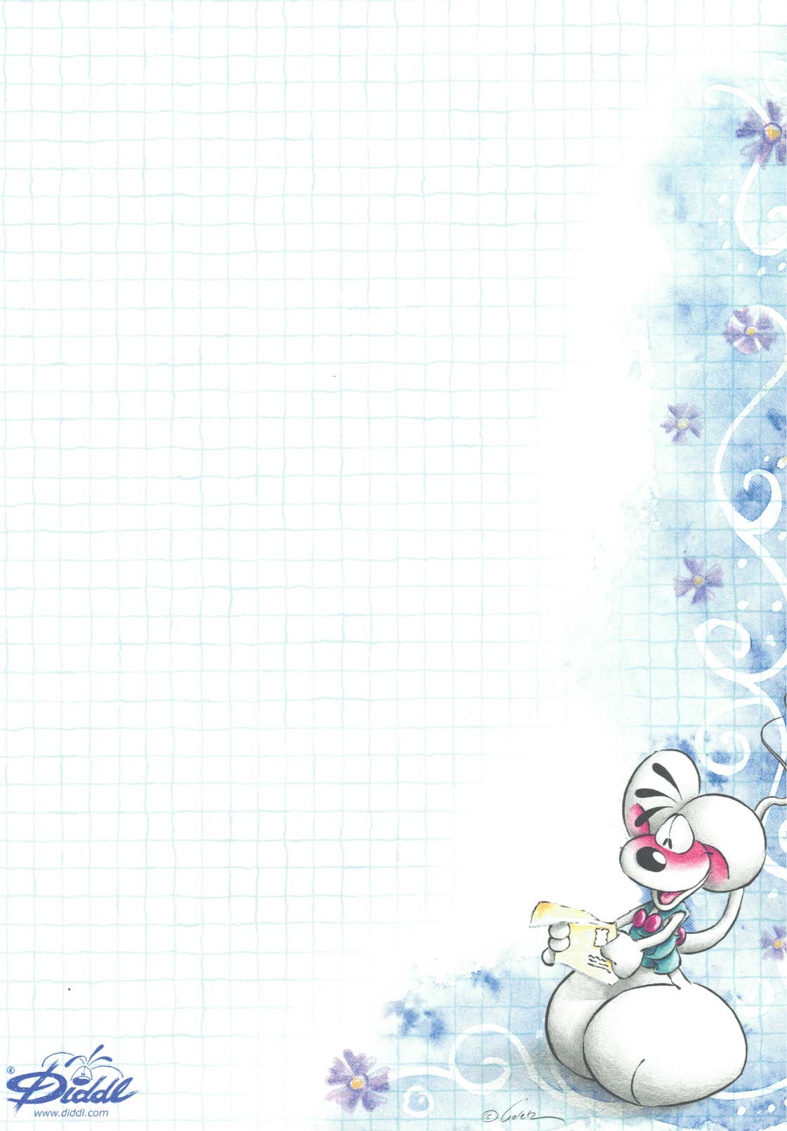 Diddl sheet A5 No. 346 Diddl's flower letter