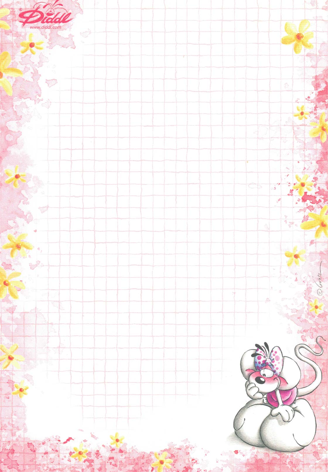 Diddl sheet A5 No. 347 Diddlina with turtle