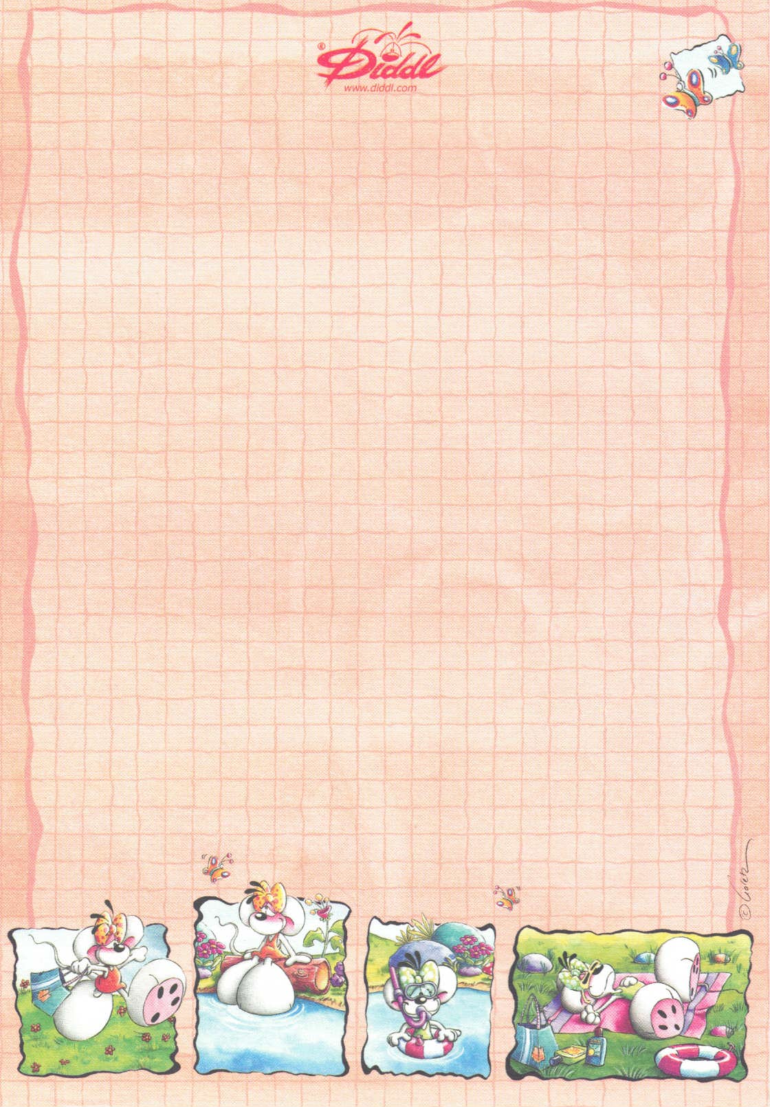 Diddl sheet A5 No. 353 Diddlina sun lounger