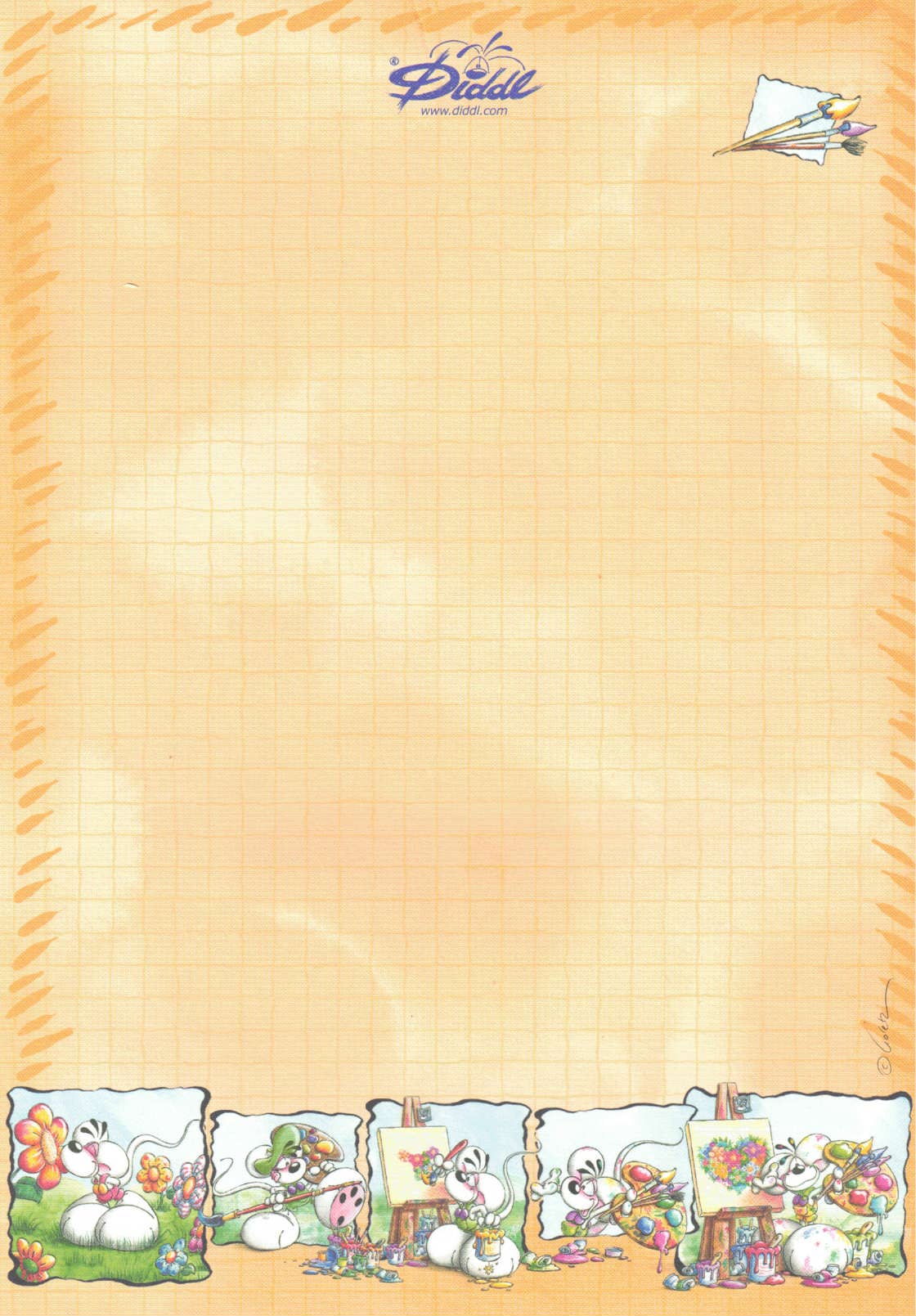 Diddl sheet A5 No. 357 Spring Color Artist