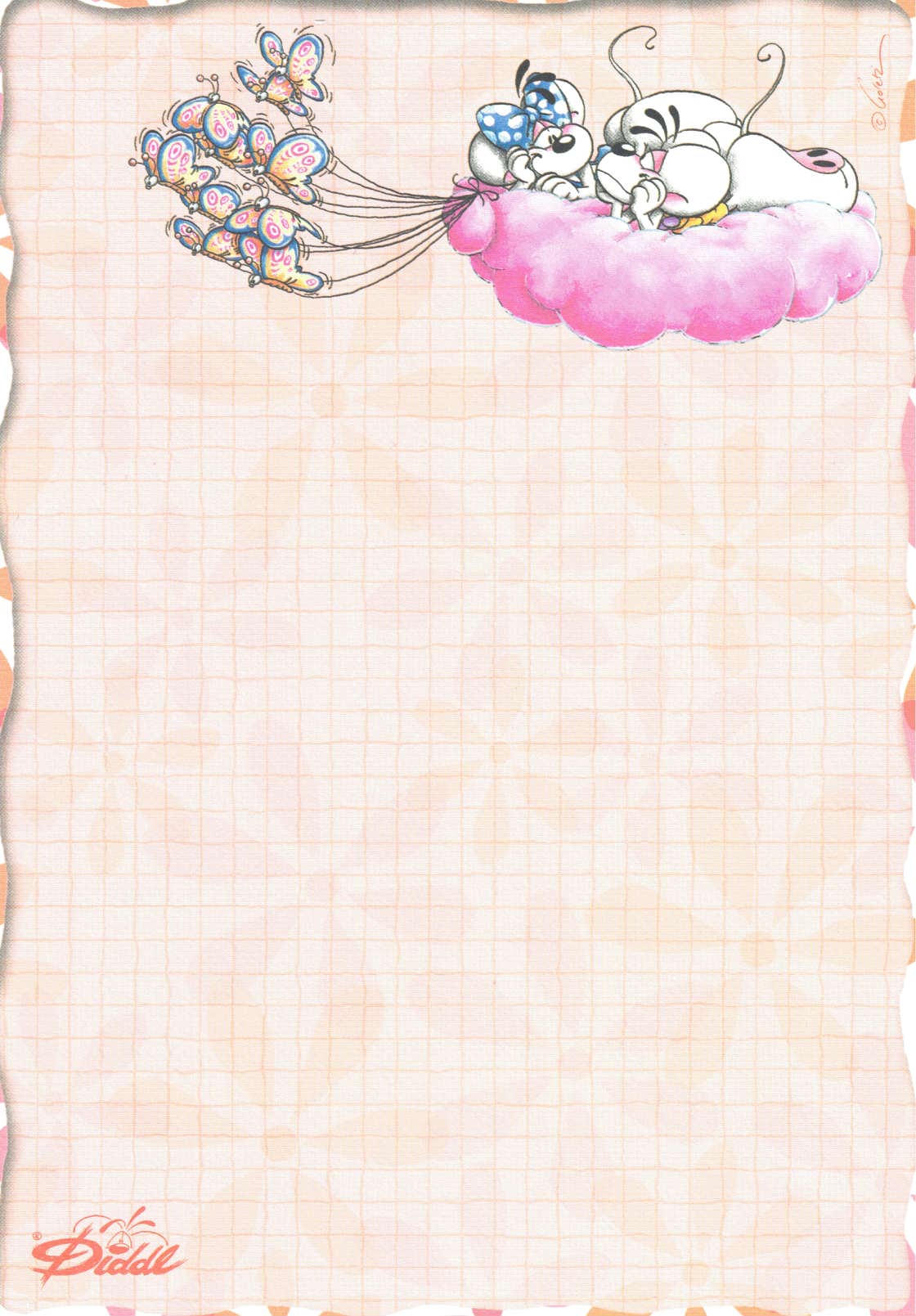 Diddl Sheet A5 No. 409 Butterfly Cloud Tour