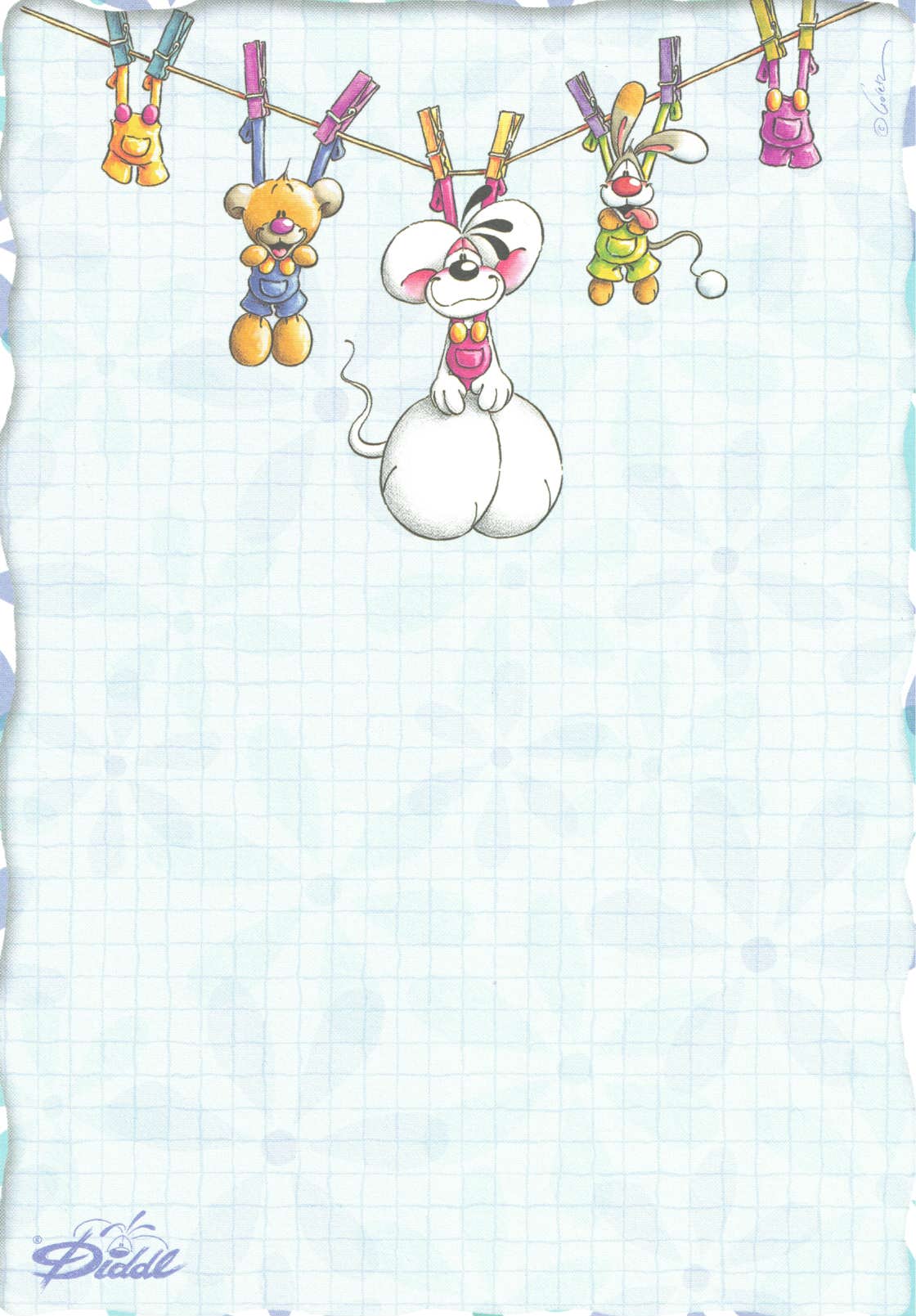 Diddl sheet A5 no. 410 Clothesline hanger