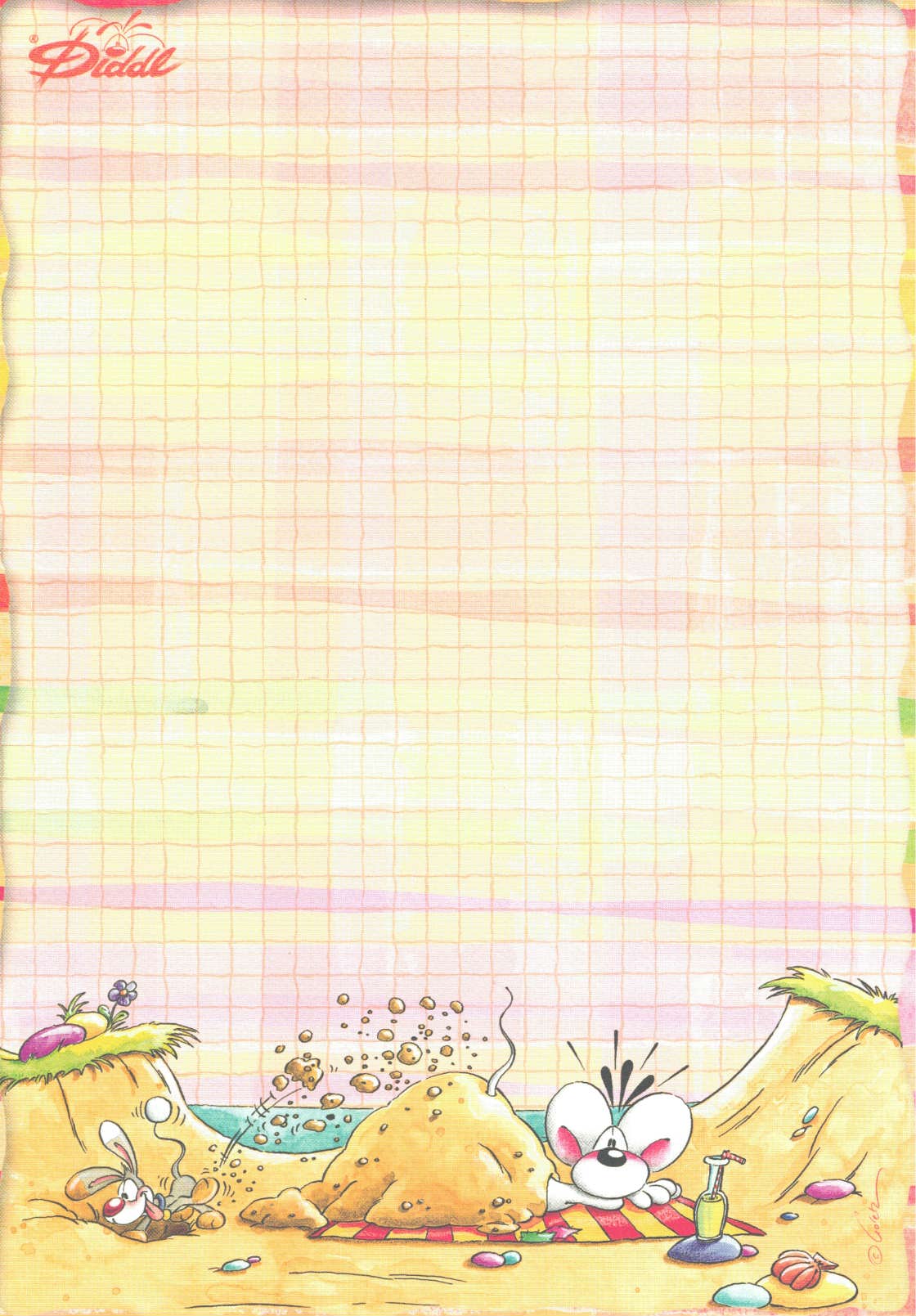 Feuille Diddl A5 n° 419 Plaisirs de plage