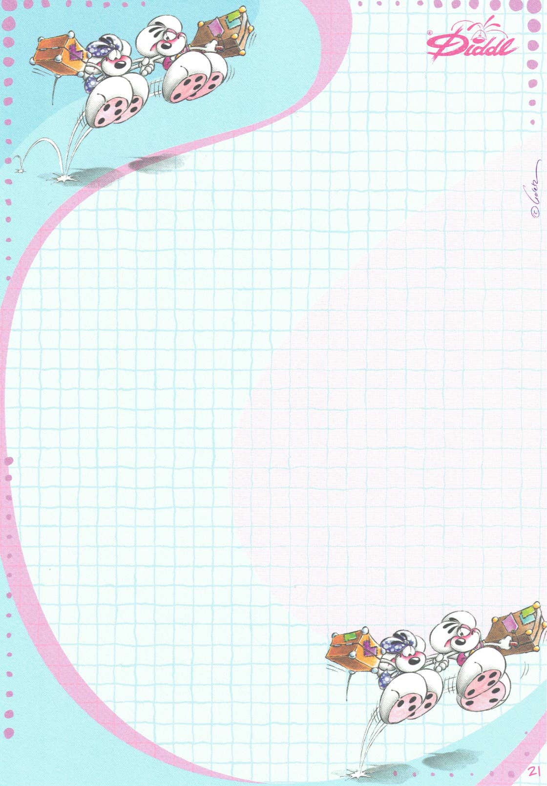 Feuille Diddl A5 n° 421 Sauter au soleil