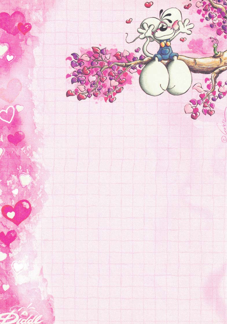 Feuille Diddl A6 n° 121 Cœur arbre siège