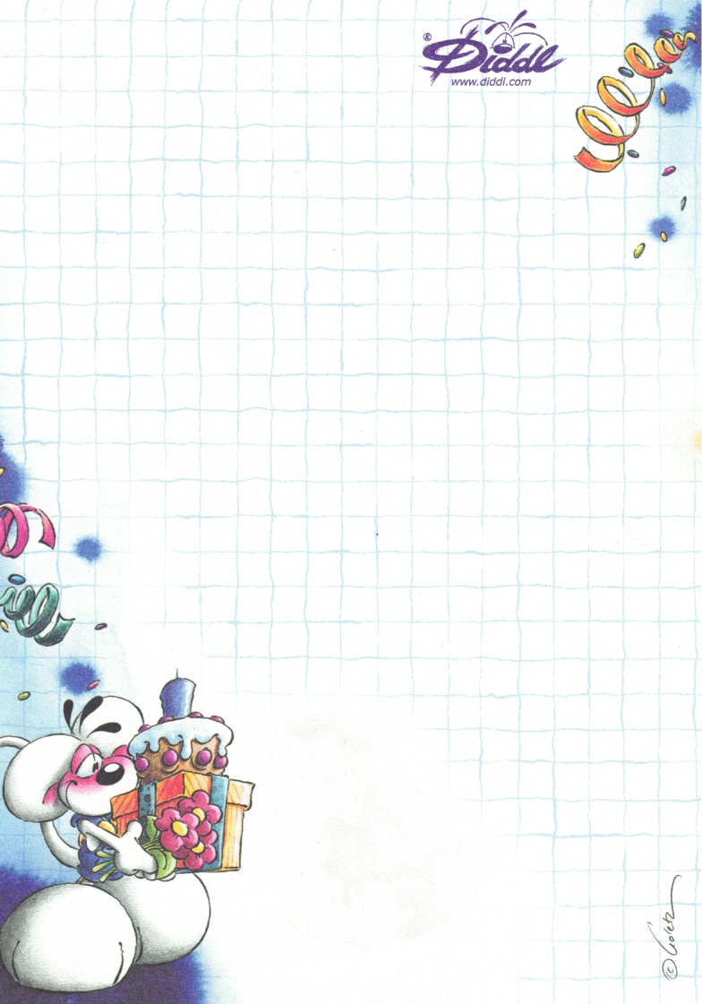 Diddl sheet A6 No. 165 Wollywell's birthday