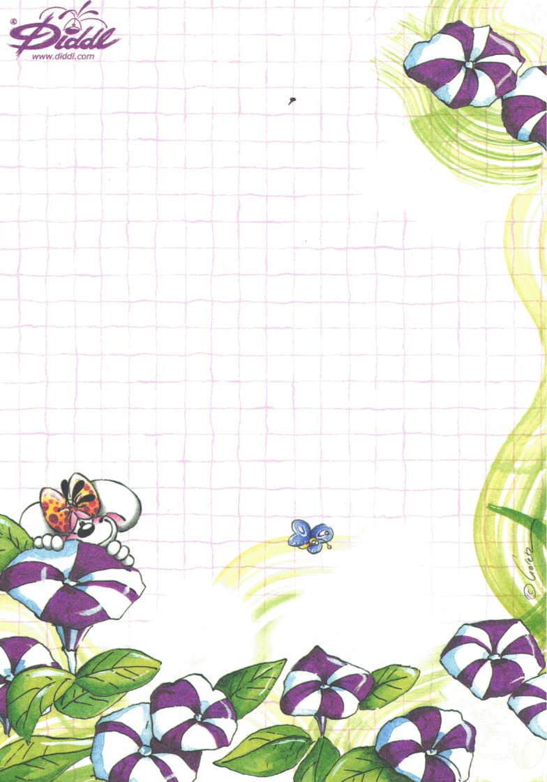 Diddl Sheet A6 No. 167 Fourfold Flower Fun