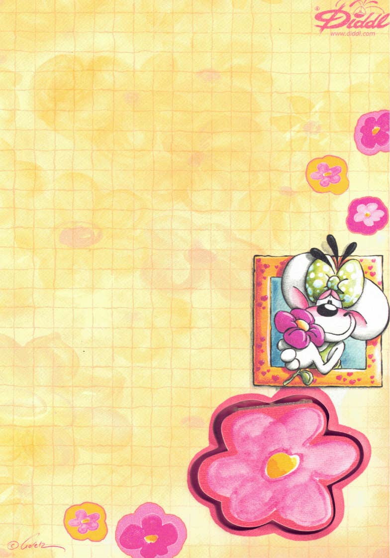 Diddl sheet A6 No. 182 Diddlina in a heart frame