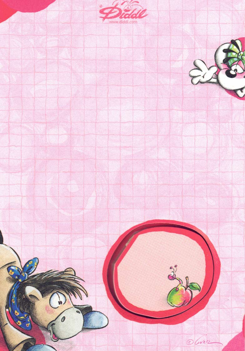 Diddl sheet A6 No. 185 Diddlina waves to Galupy