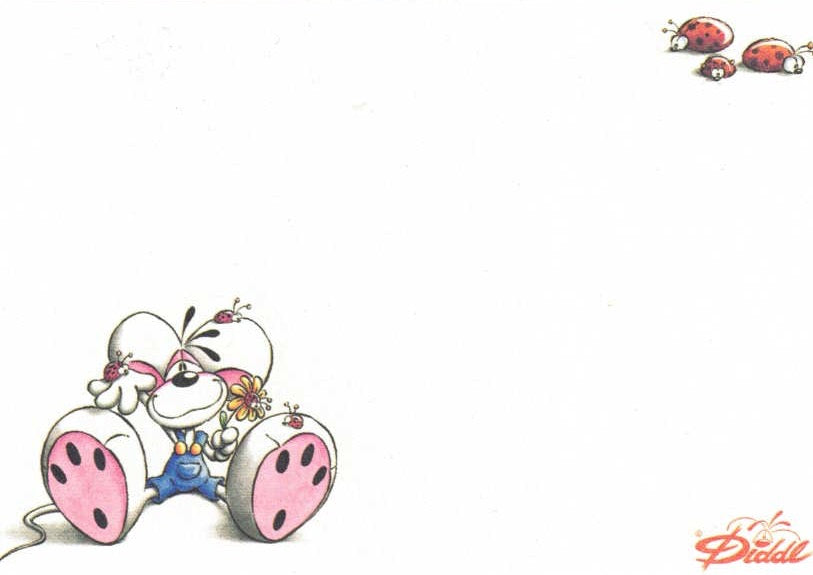 Diddl Blatt Zettelbox Nr. 27 Diddl mit Marienkäfer