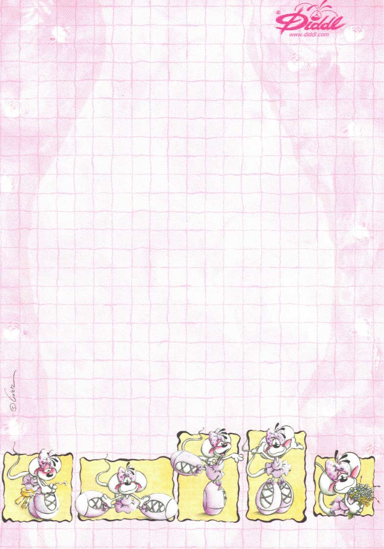 Diddl sheet A6 No. 178 Diddlina with bouquet of flowers