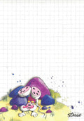 Diddl sheet A6 No. 178 Diddlina with bouquet of flowers