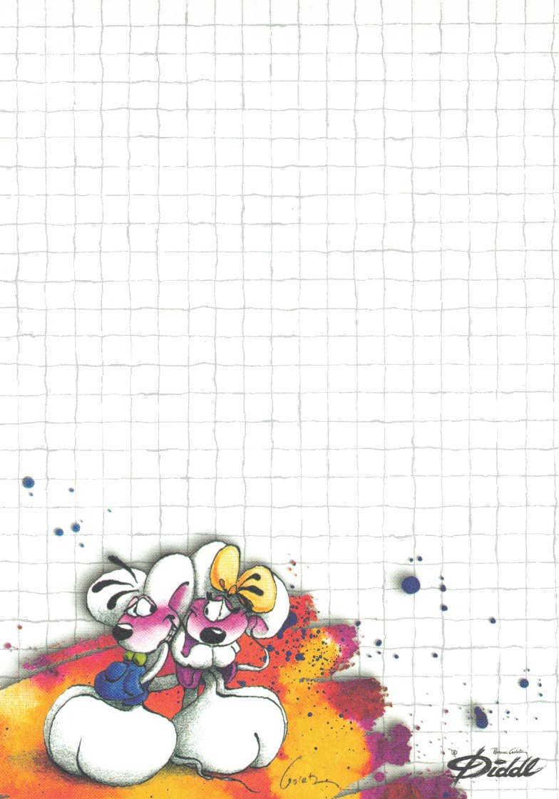 Diddl sheet A6 No. 178 Diddlina with bouquet of flowers
