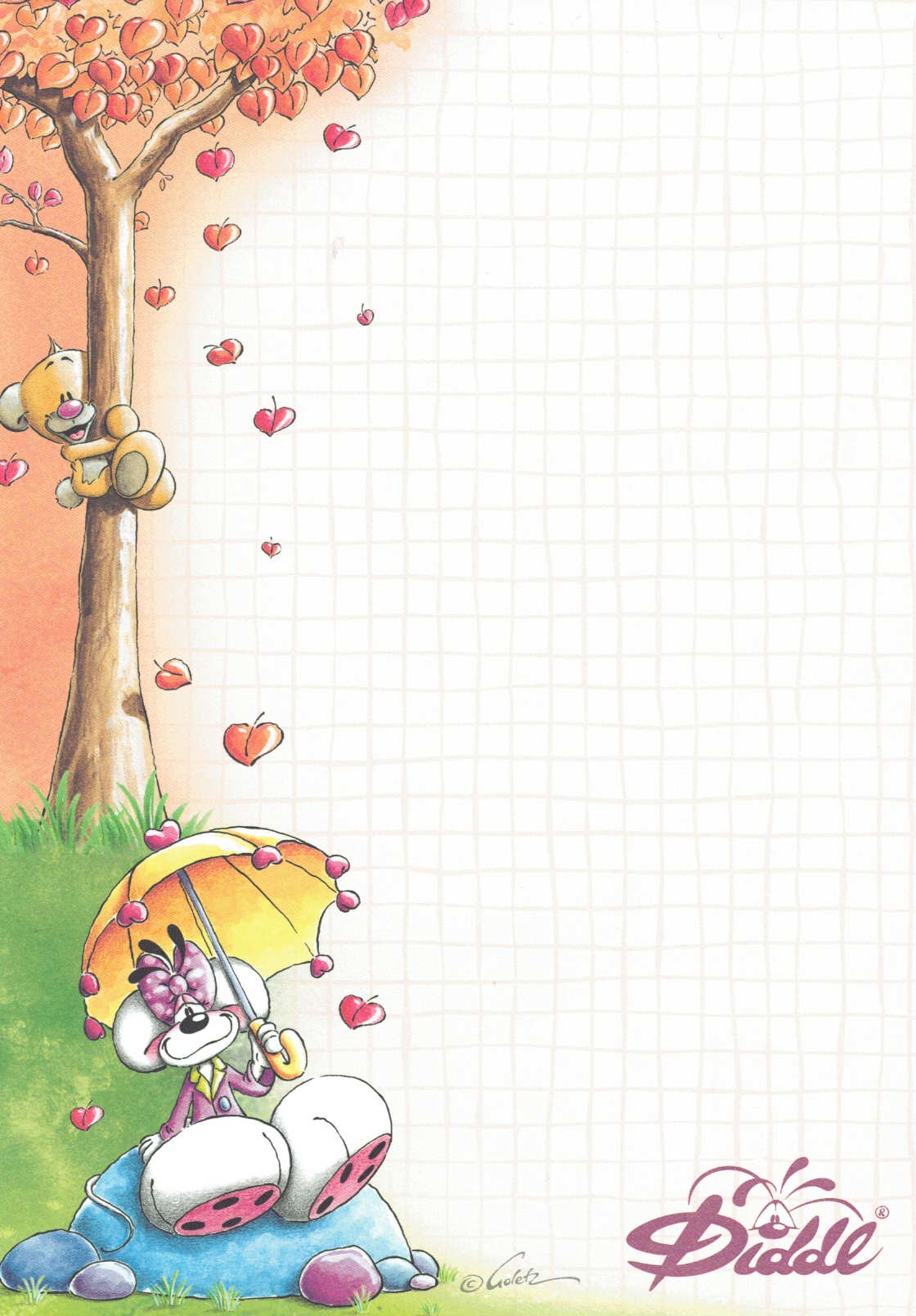 Diddl-Blatt A5 Regenschirm