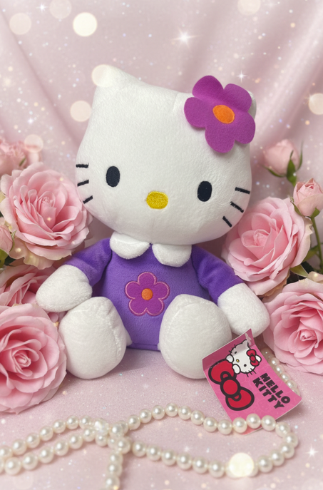 Hello Kitty Plüsch mit lila Blume 20 cm