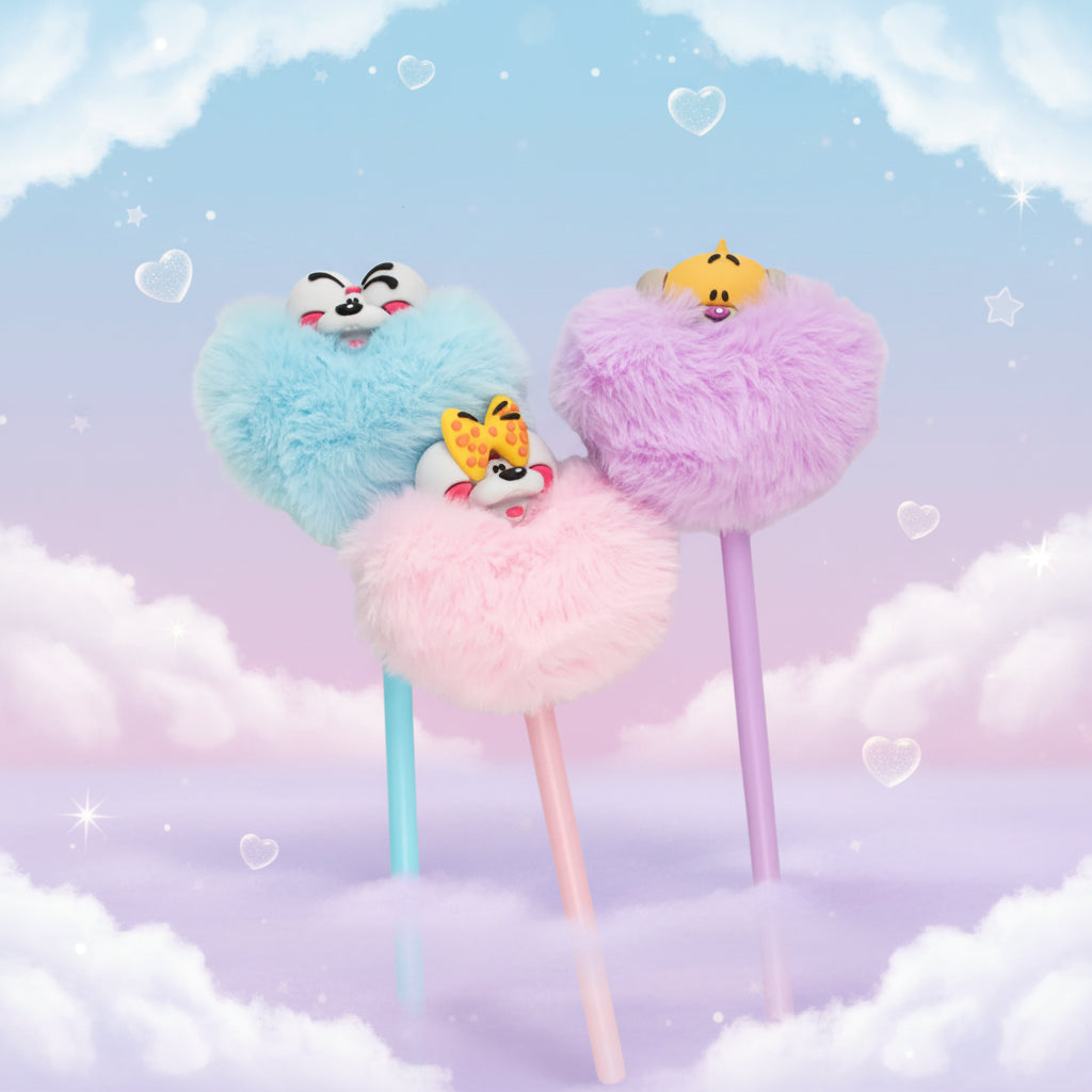 Diddl pen with pom-pom
