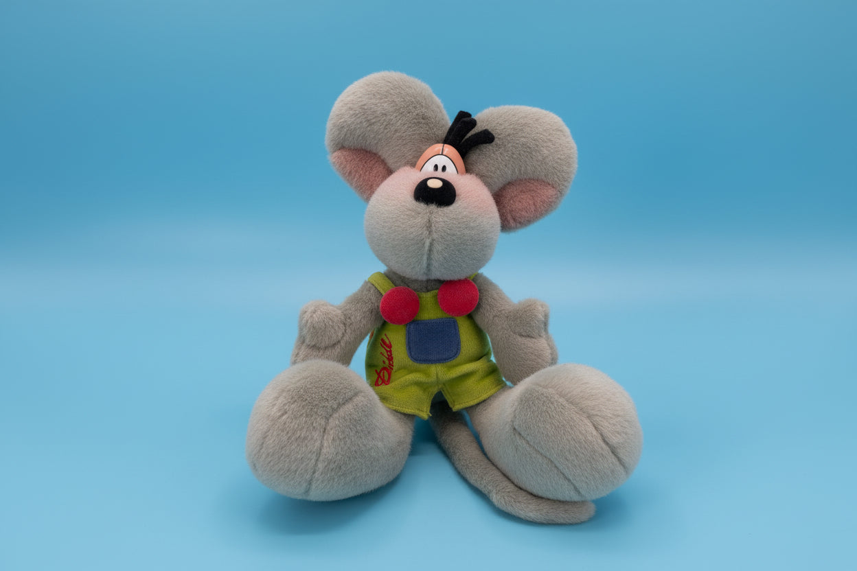 Diddl grau mit grüner Latzhose ca. ca. 30 Ausstellungsmodell ohne Etikette