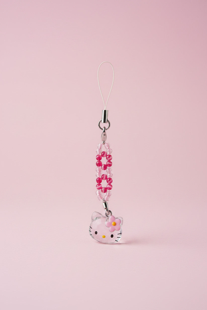 Hello Kitty Handyanhänger rosa 2