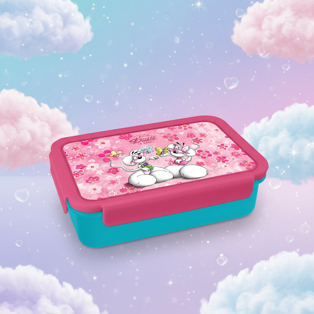 Diddl Lunchbox, PP,ca. 800ml, mit Fächern, rosa