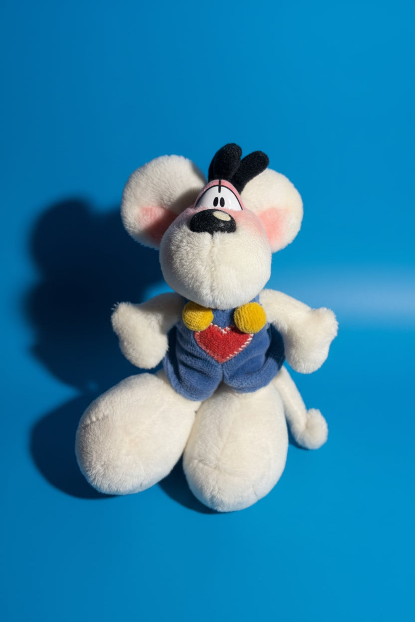 Diddl Plüsch mit blauer Latzhose Plüsch ca. 15cm