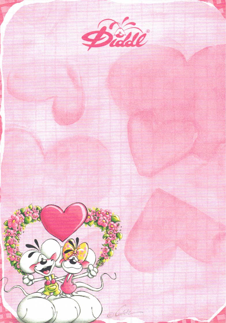 Diddl-Duftblatt A6 Herzkollektion Diddl, Diddlina Herzkranz