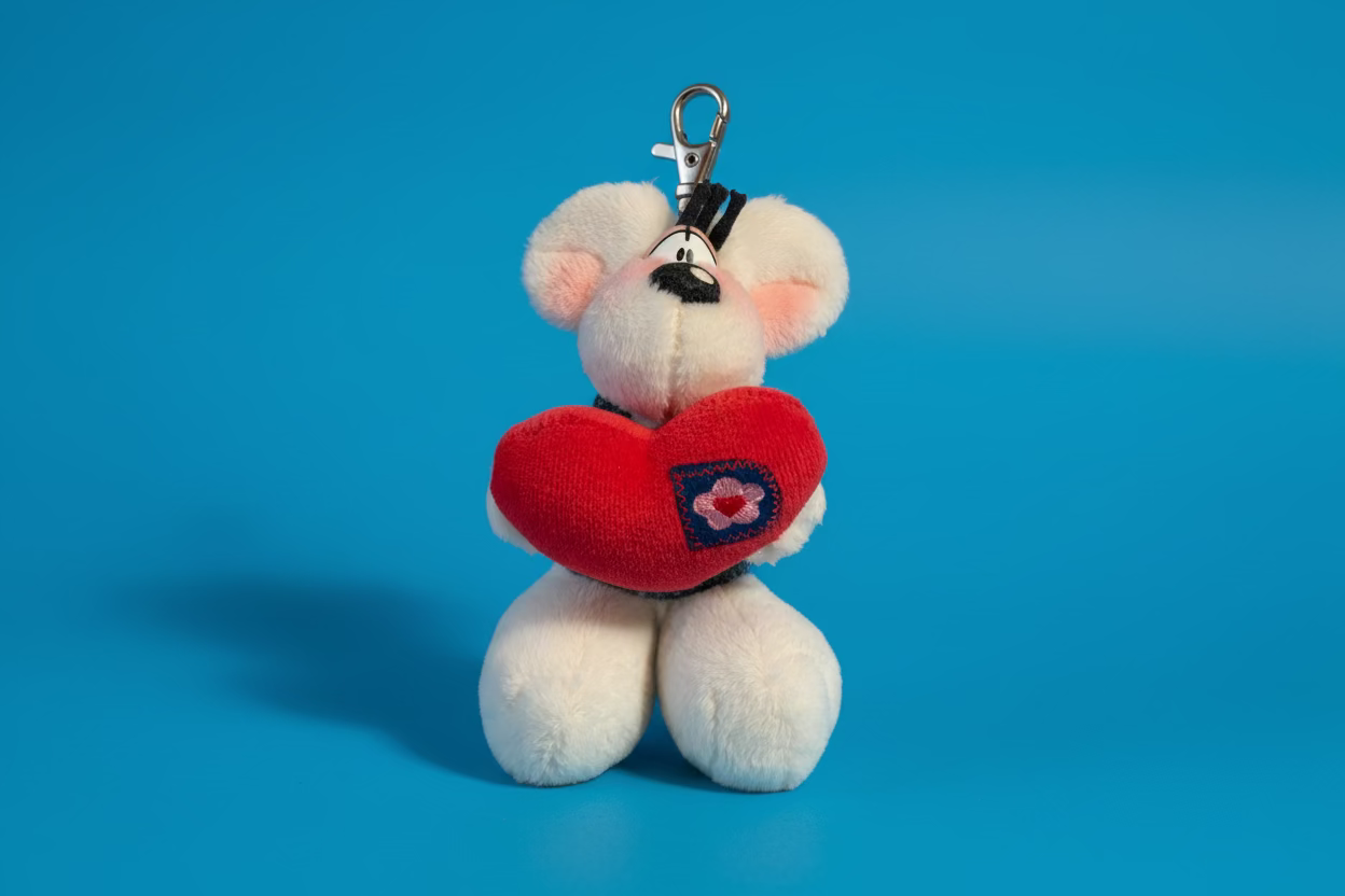 Diddl mit Herz und Latzhose Schlüsselanhänger Ausstellungsmodell ohne Etikette