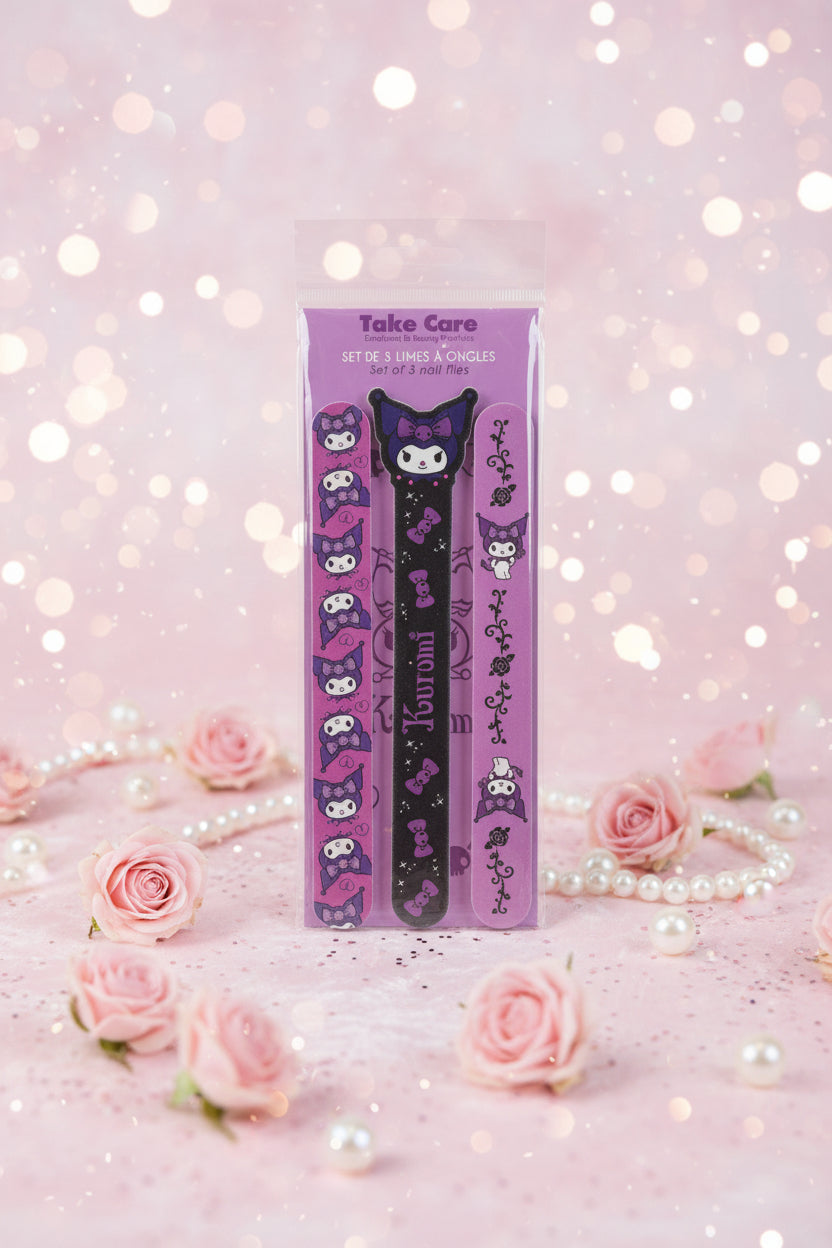 Take Care Set mit 3 Kuromi-Nagelfeilen