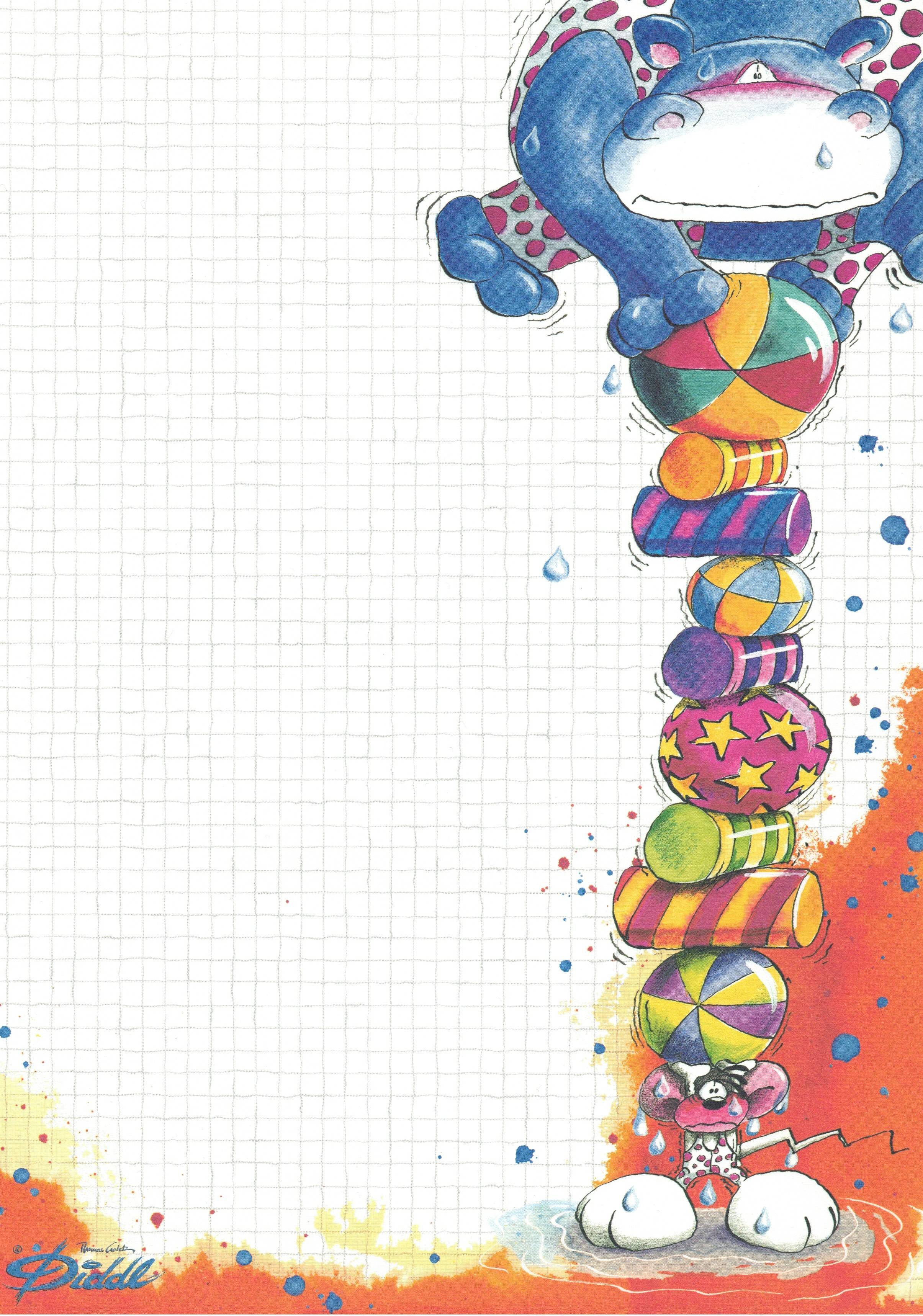 Diddl-Blatt A4 Nr. 46 Nilpferdartisten