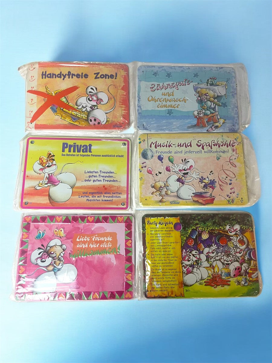 Plaques en métal Diddl, modèles variés