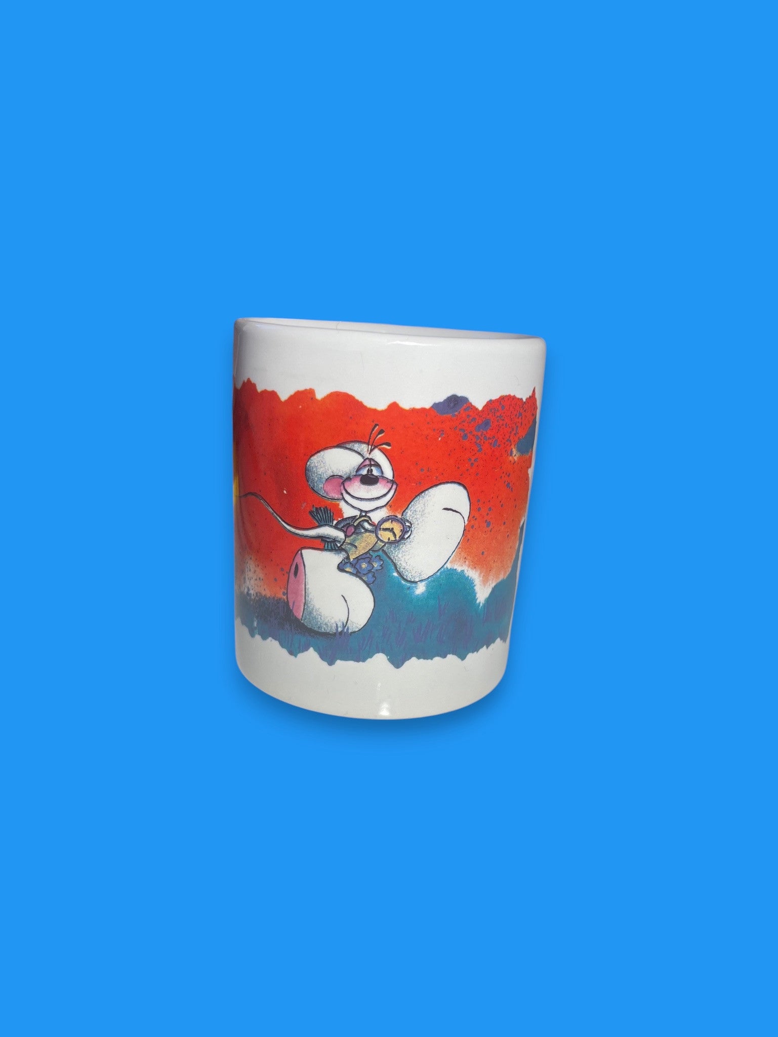 Diddl mit Uhr Becher ohne Henkel Ausstellungsmodell