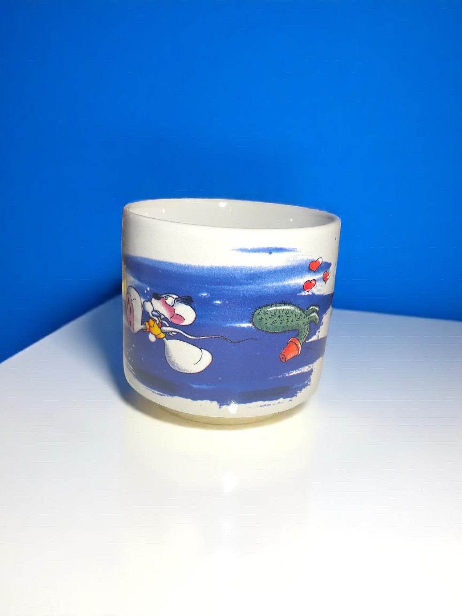 Diddl mit Kaktus Becher ohne Henkel Ausstellungsmodell