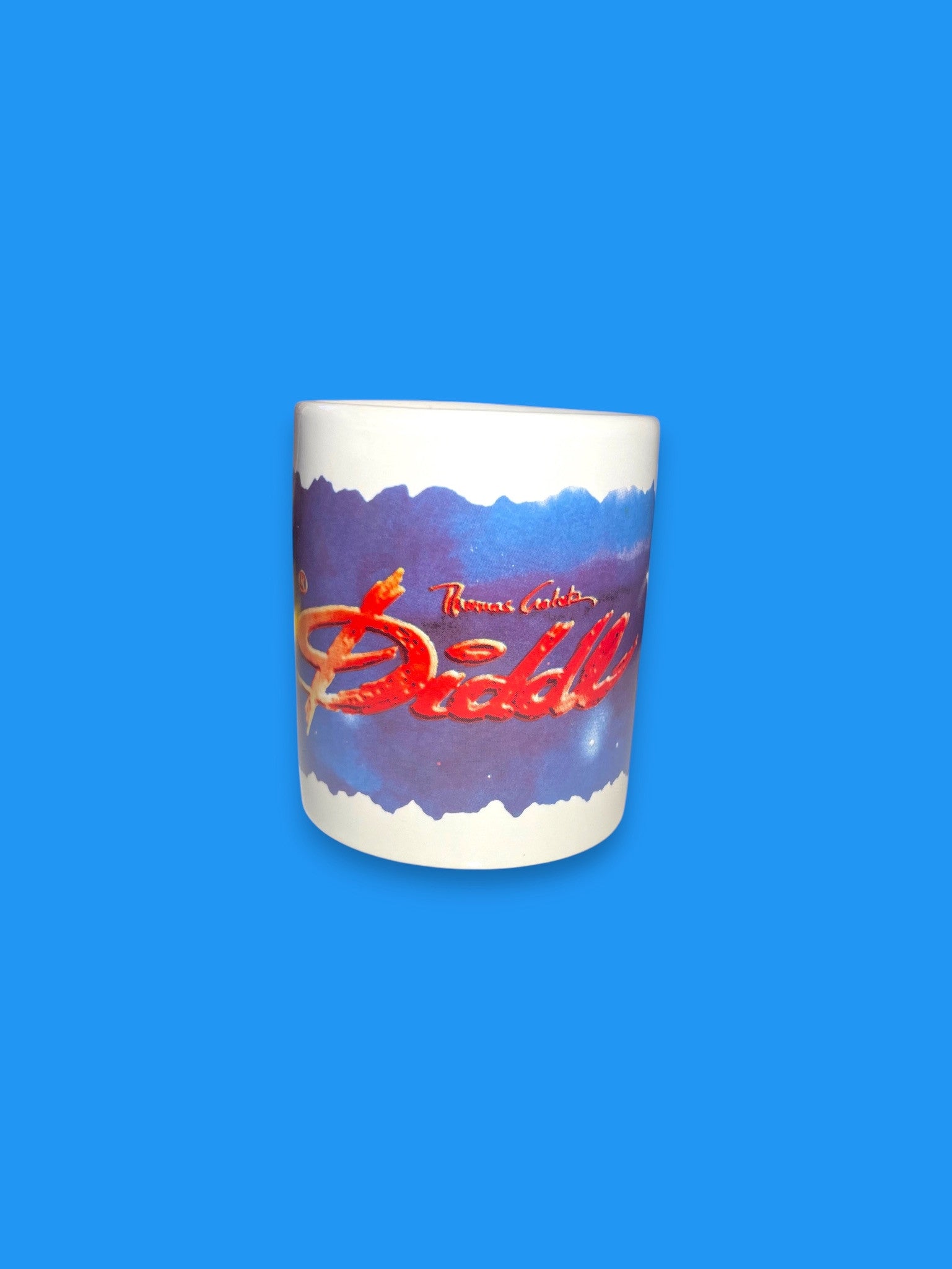 Diddl blau/rot Becher ohne Henkel Ausstellungsmodell