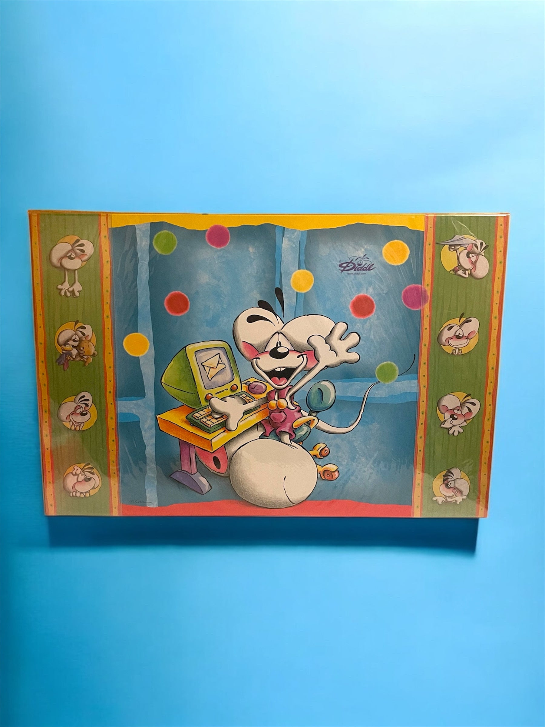 Diddl am Computer Blechschild 40 cm x 60 cm