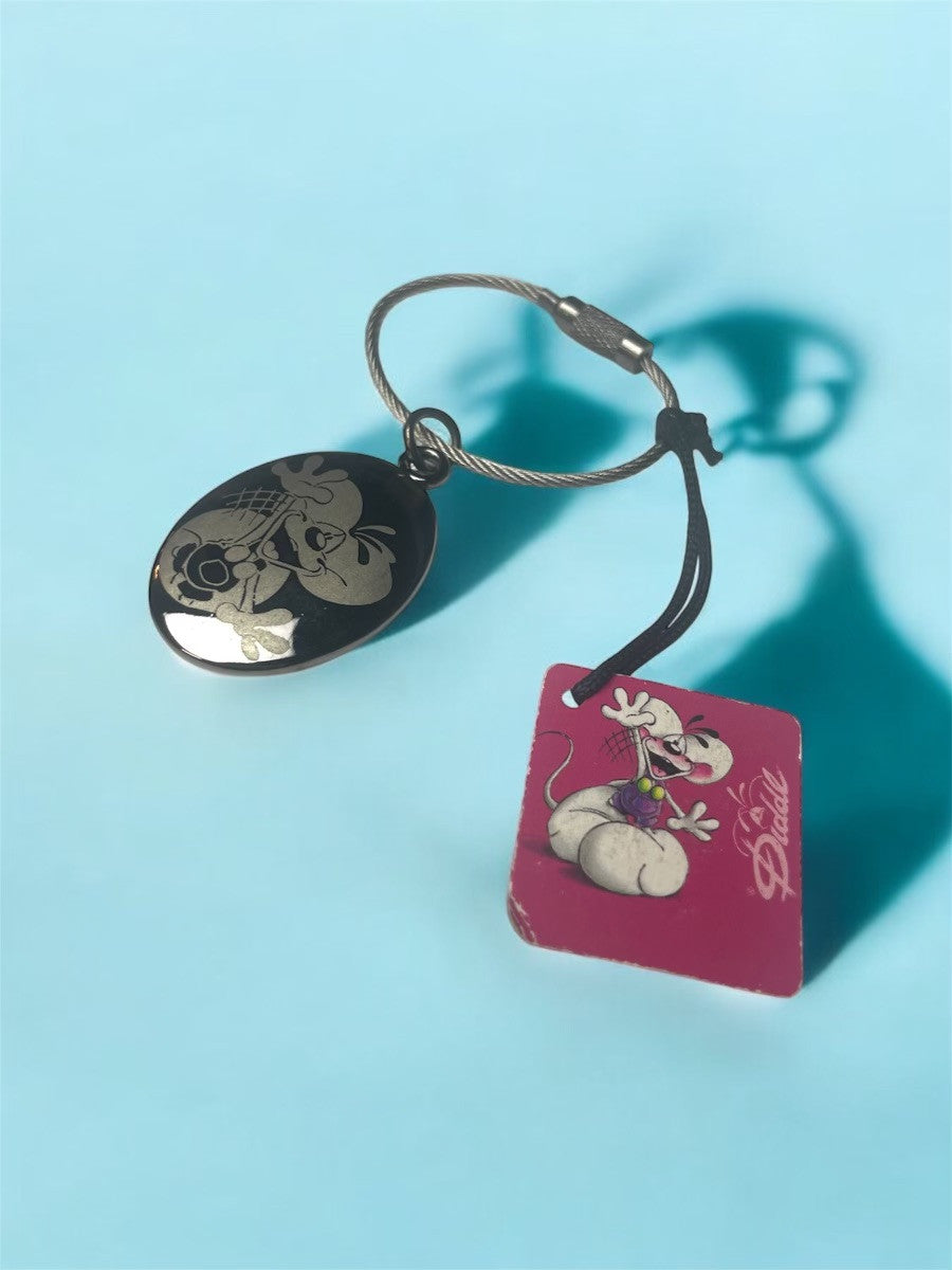 Diddl winkt Metall-Schlüsselanhänger