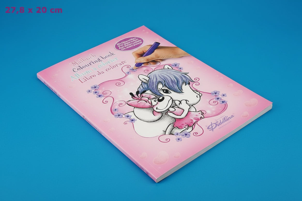 Diddlina Malbuch Einhorn mit Glitzerstickern