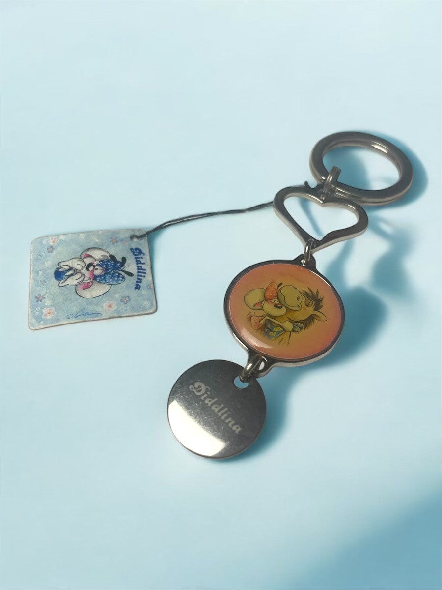 Diddlina mit Galupy Umarmung Metall-Schlüsselanhänger mit Herz